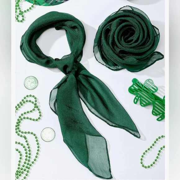 Green Chiffon Scarf NWOT - Picture 2 of 5